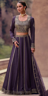 Exclusive designer pure chinon lehenga with detailed embroidery and latest design